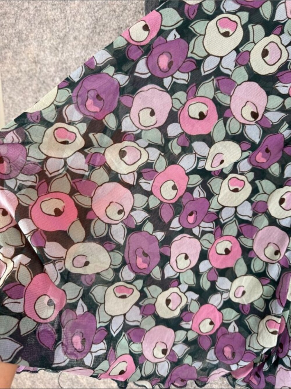 Y2K Floral Print Chemise Slip Tunic Dress Purple Small Cottagecore Festival - Picture 7 of 13